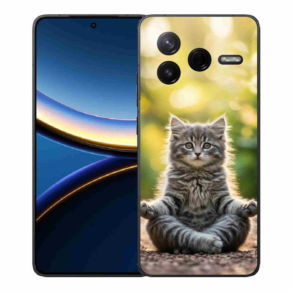 Gelový kryt mmCase na Xiaomi Poco F7 Pro - meditující kotě