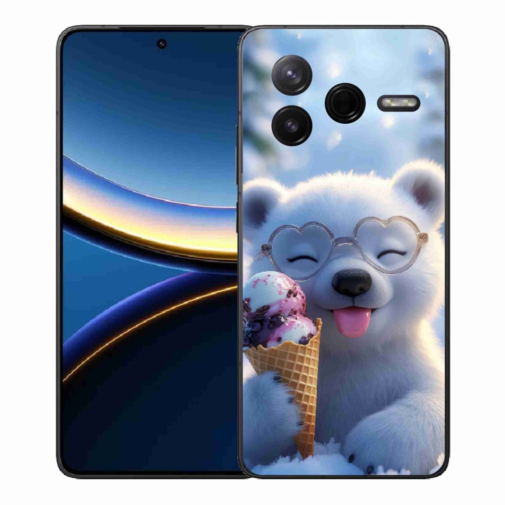 Gelový kryt mmCase na Xiaomi Poco F7 Pro - medvídek se zmrzlinou