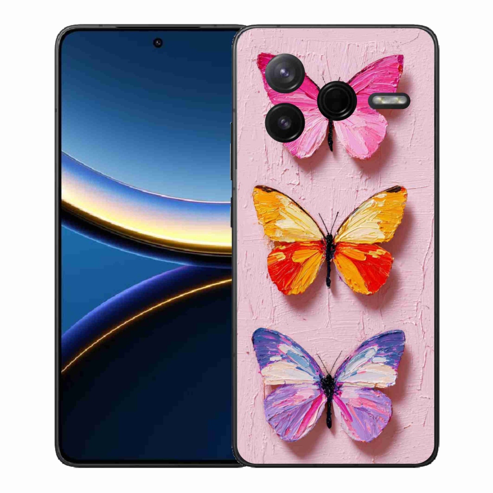 Gelový kryt mmCase na Xiaomi Poco F7 Pro - motýlí trojice