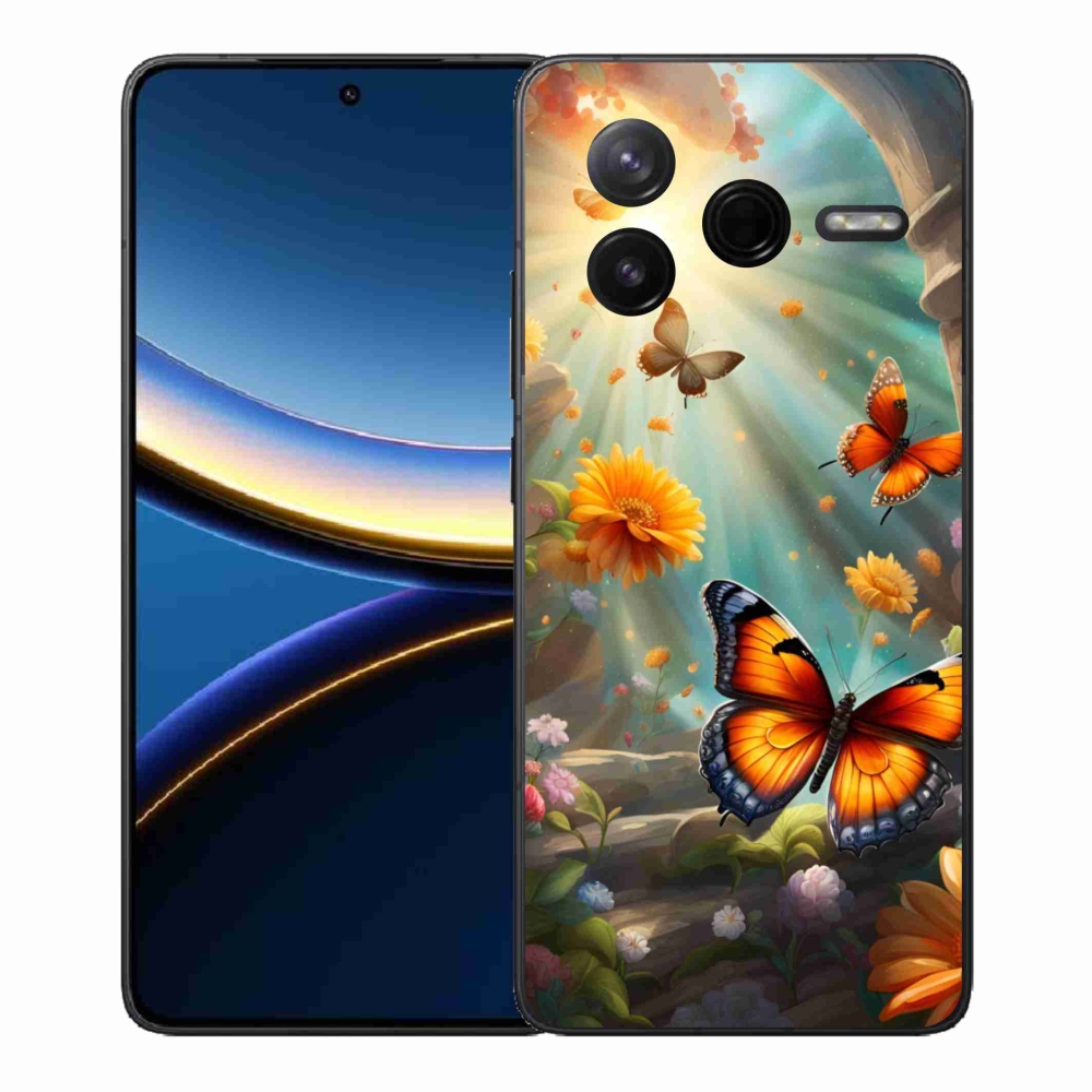 Gelový kryt mmCase na Xiaomi Poco F7 Pro - motýlí zahrada 2