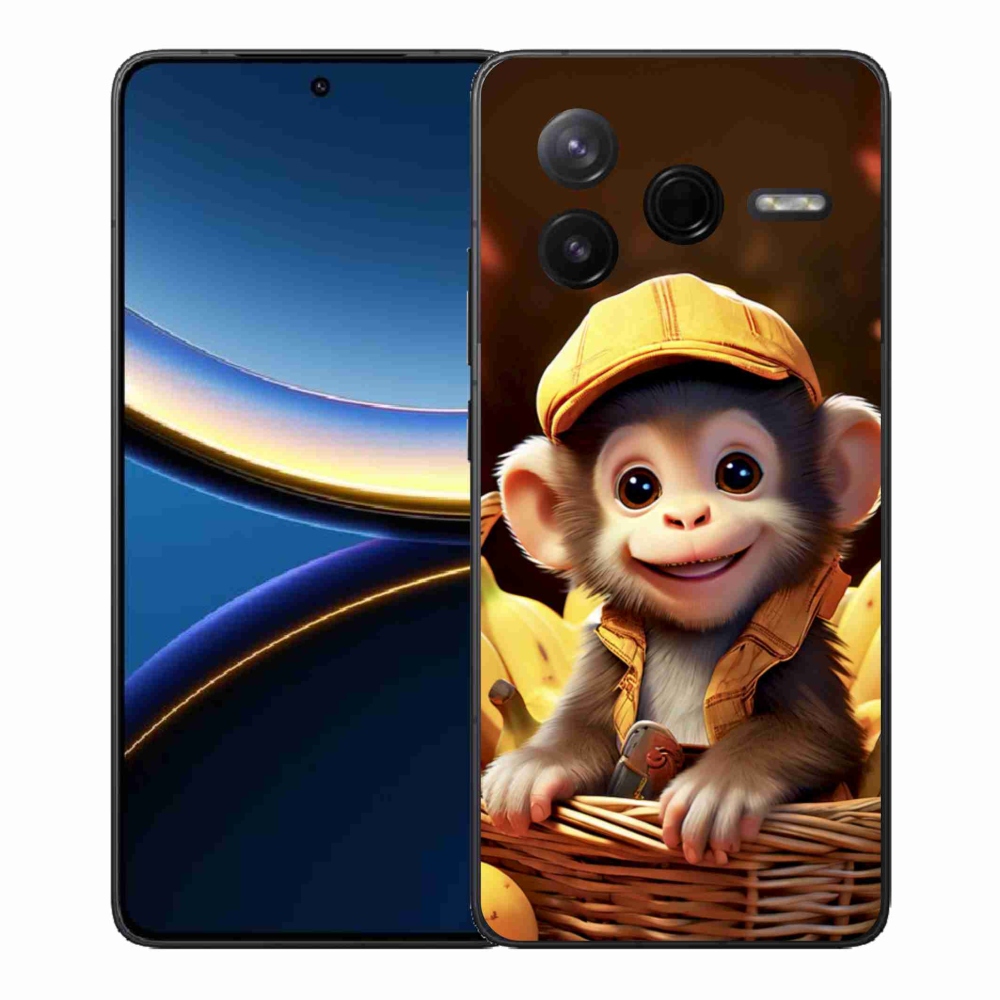 Gelový kryt mmCase na Xiaomi Poco F7 Pro - opice v košíku