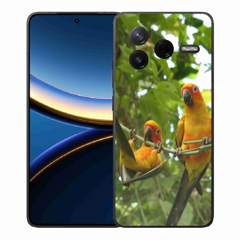 Gelový kryt mmCase na Xiaomi Poco F7 Pro - papoušci aratingy