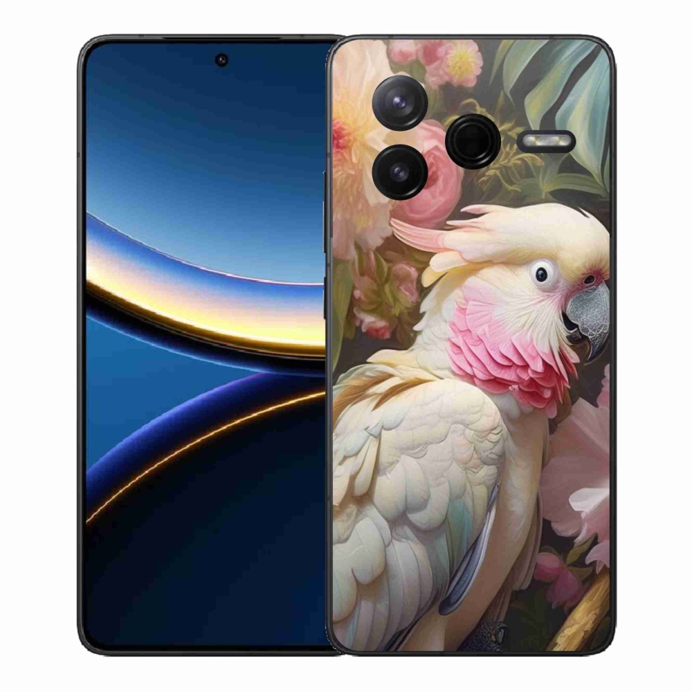 Gelový kryt mmCase na Xiaomi Poco F7 Pro - papoušek kakadu růžový 2