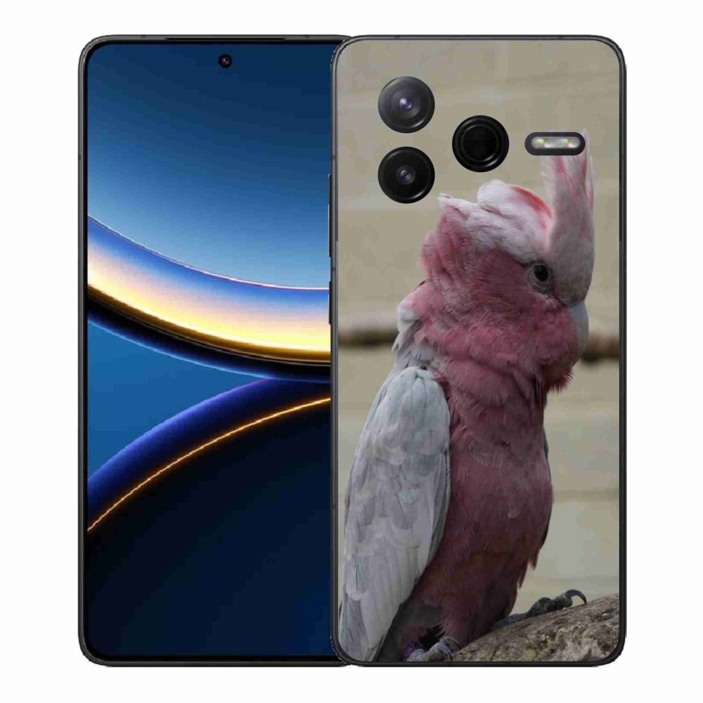 Gelový kryt mmCase na Xiaomi Poco F7 Pro - papoušek kakadu růžový