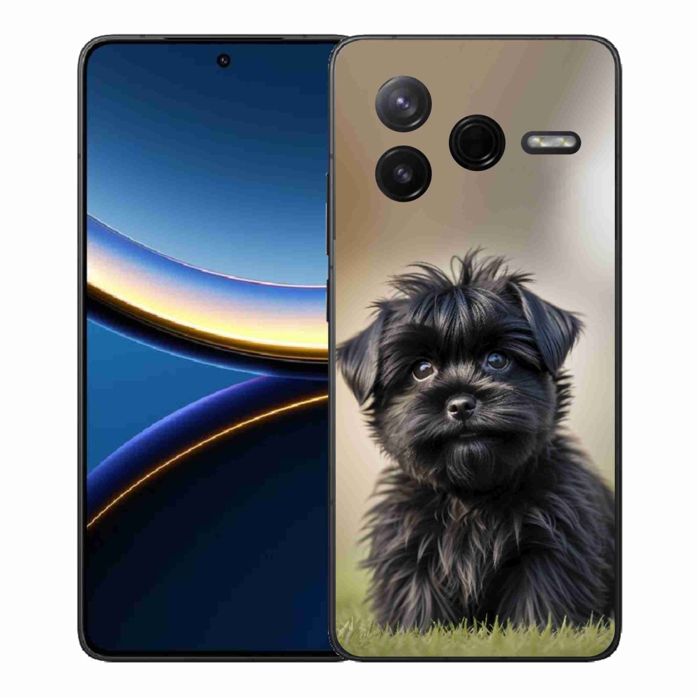 Gelový kryt mmCase na Xiaomi Poco F7 Pro - roztomilý černý pejsek