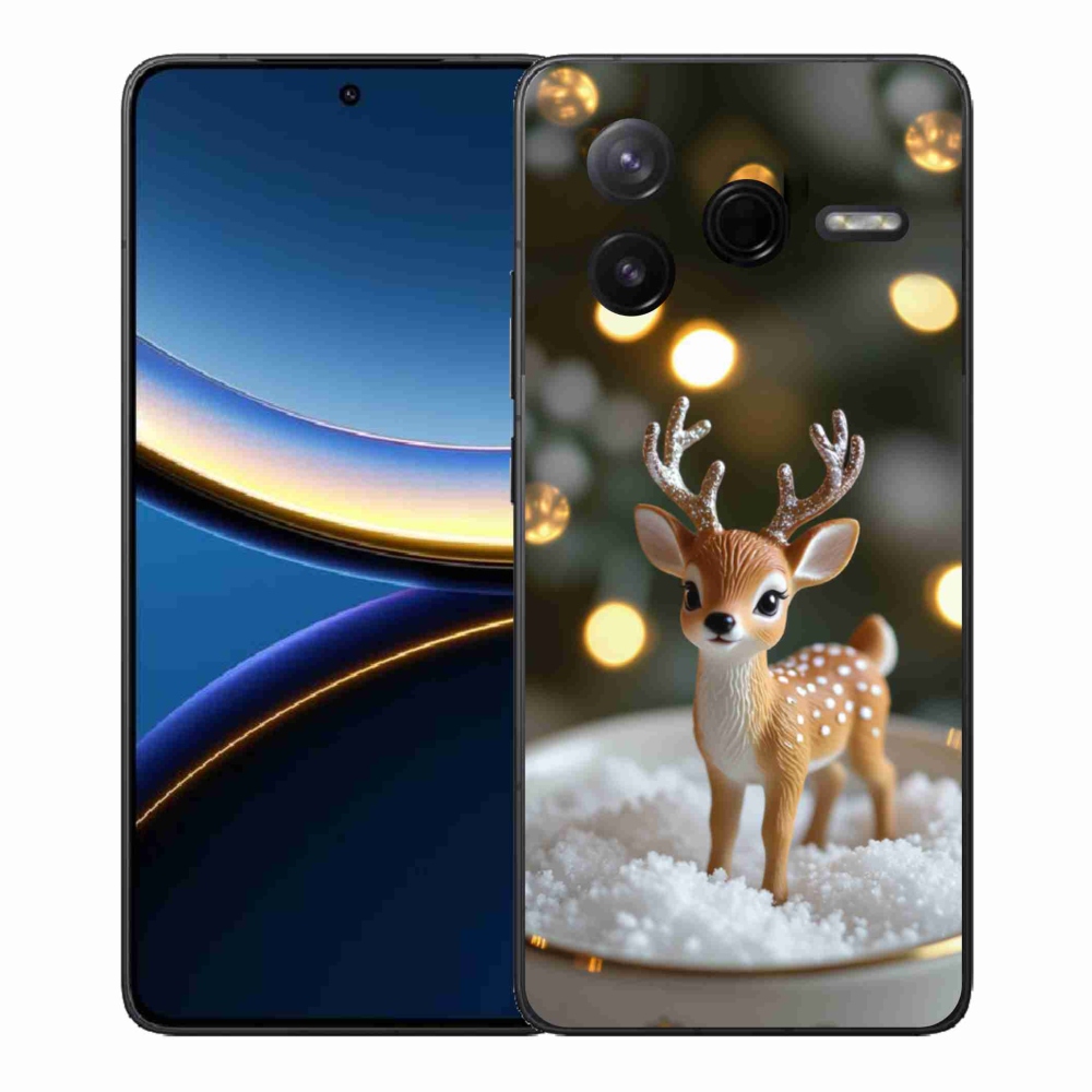 Gelový kryt mmCase na Xiaomi Poco F7 Pro - roztomilý vánoční jelen