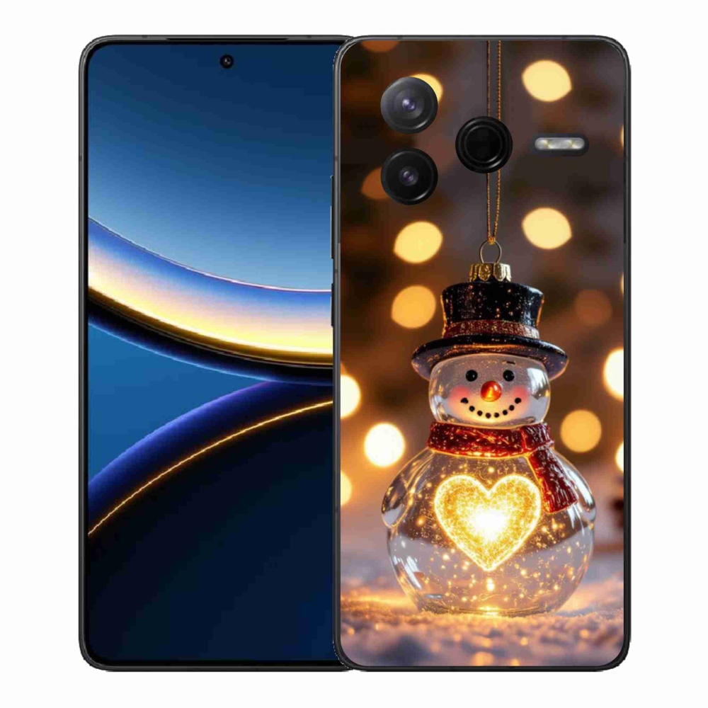 Gelový kryt mmCase na Xiaomi Poco F7 Pro - svítící vánoční sněhulák