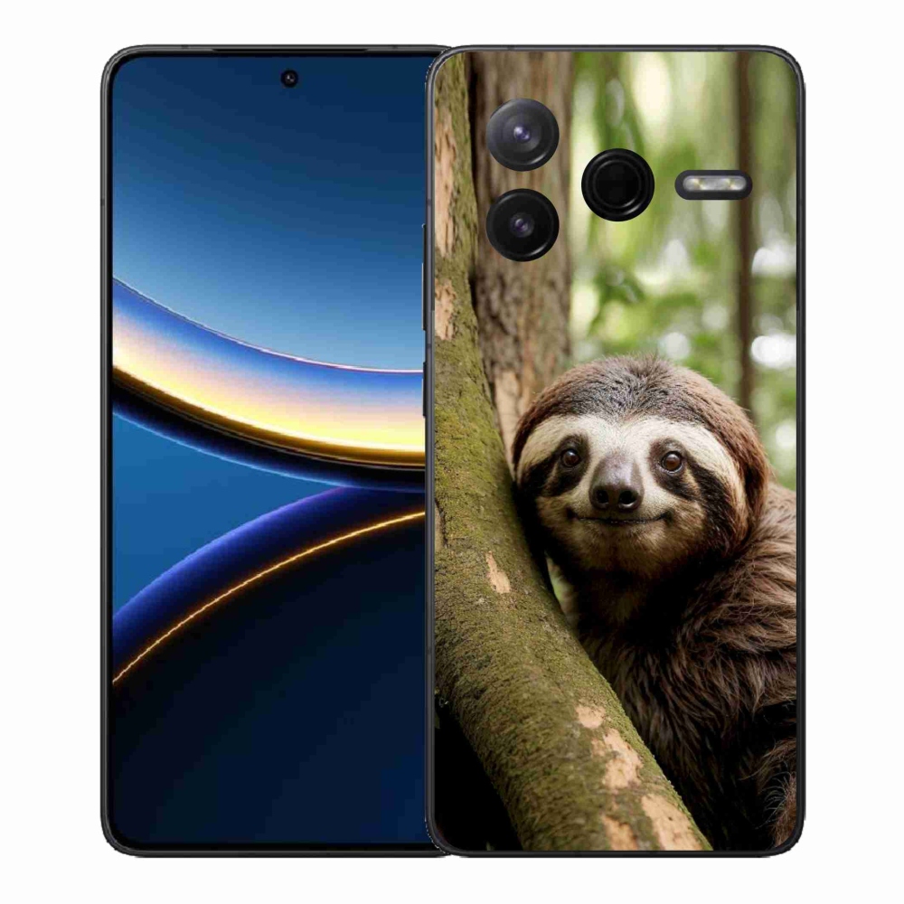 Gelový kryt mmCase na Xiaomi Poco F7 Pro - usměvavý lenochod