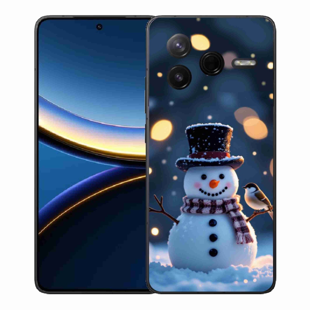 Gelový kryt mmCase na Xiaomi Poco F7 Pro - vánoční sněhulák