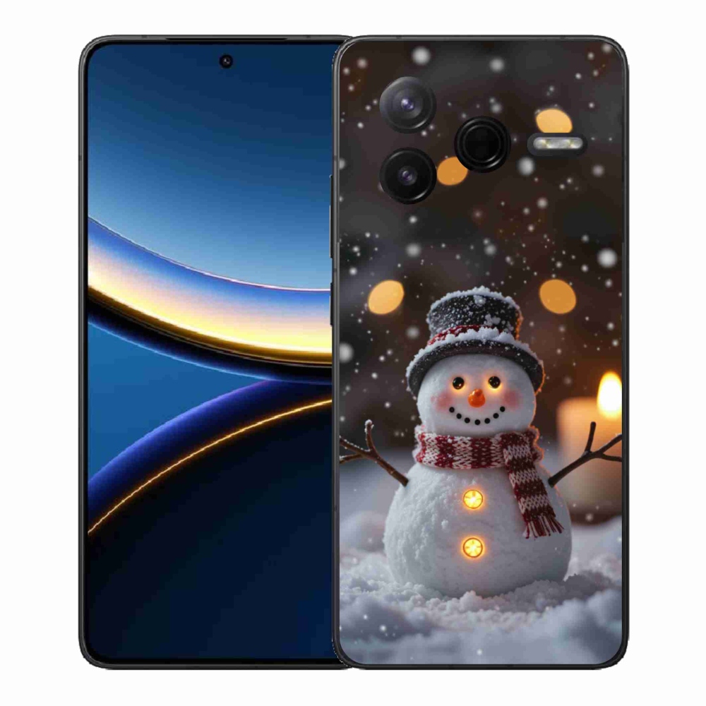 Gelový kryt mmCase na Xiaomi Poco F7 Pro - veselý sněhulák