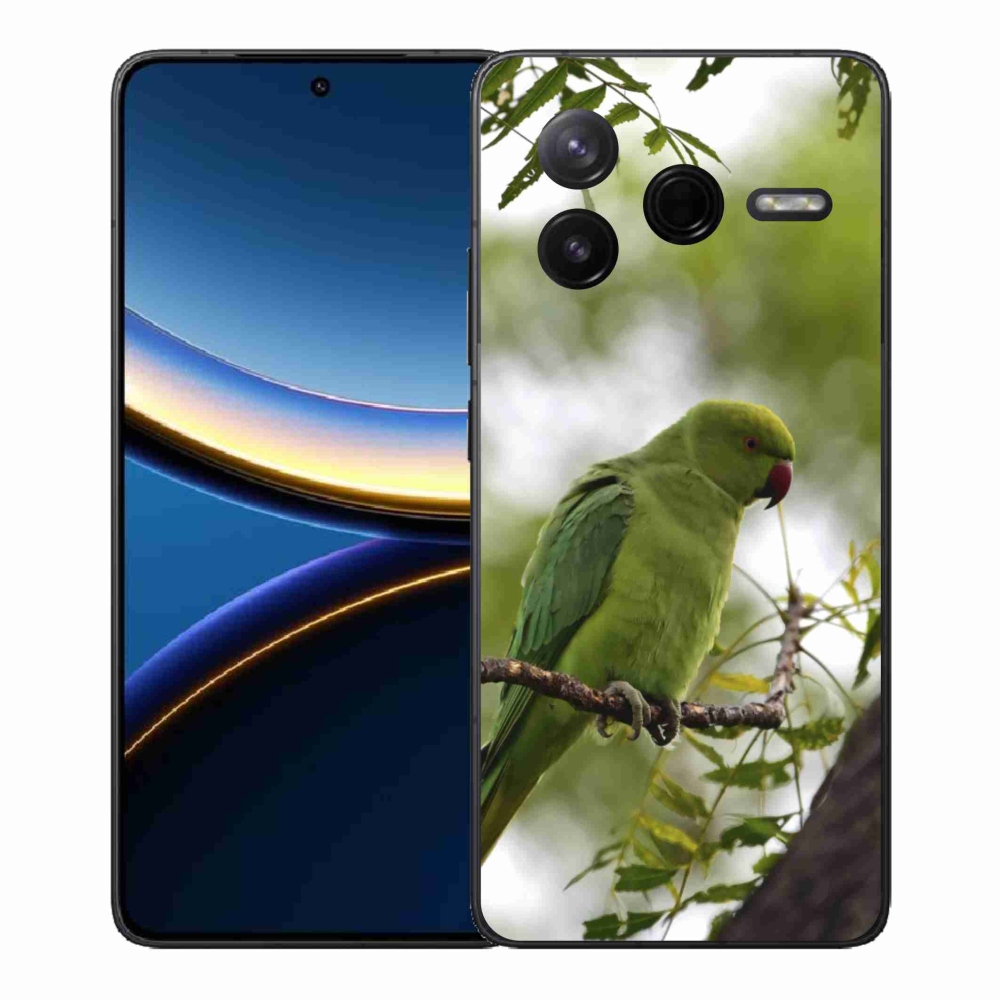 Gelový kryt mmCase na Xiaomi Poco F7 Pro - zelený papoušek