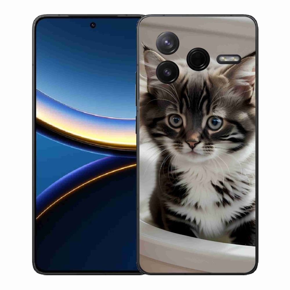 Gelový kryt mmCase na Xiaomi Poco F7 Pro - zvědavé kotě