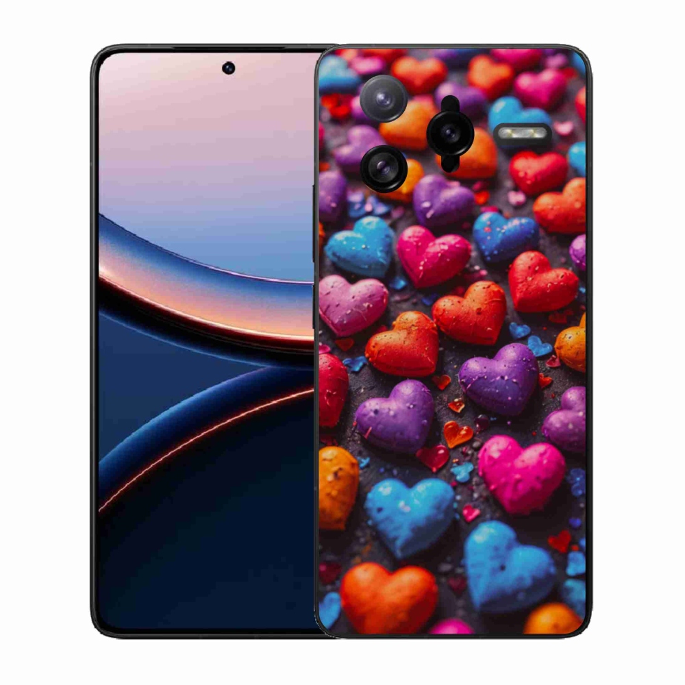 Gelový kryt mmCase na Xiaomi Poco F7 Ultra - barevná srdce