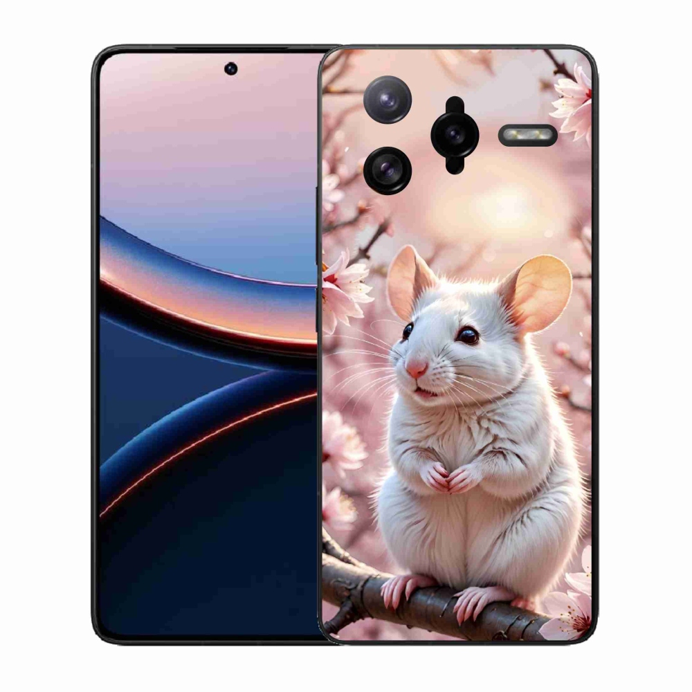 Gelový kryt mmCase na Xiaomi Poco F7 Ultra - bílá myš na větvi