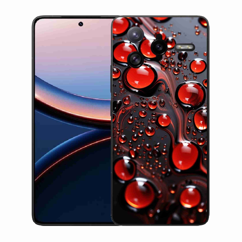 Gelový kryt mmCase na Xiaomi Poco F7 Ultra - červené kapky 2