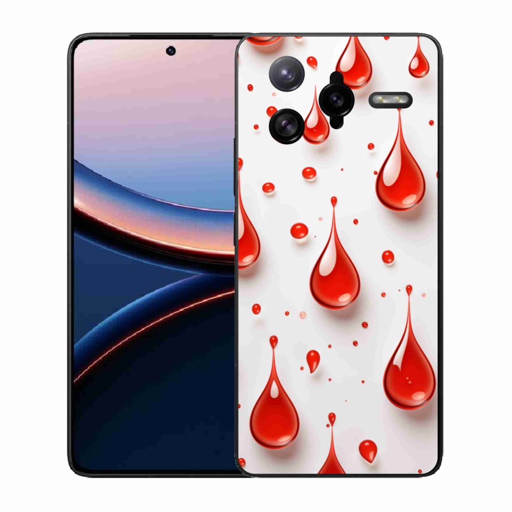 Gelový kryt mmCase na Xiaomi Poco F7 Ultra - červené kapky