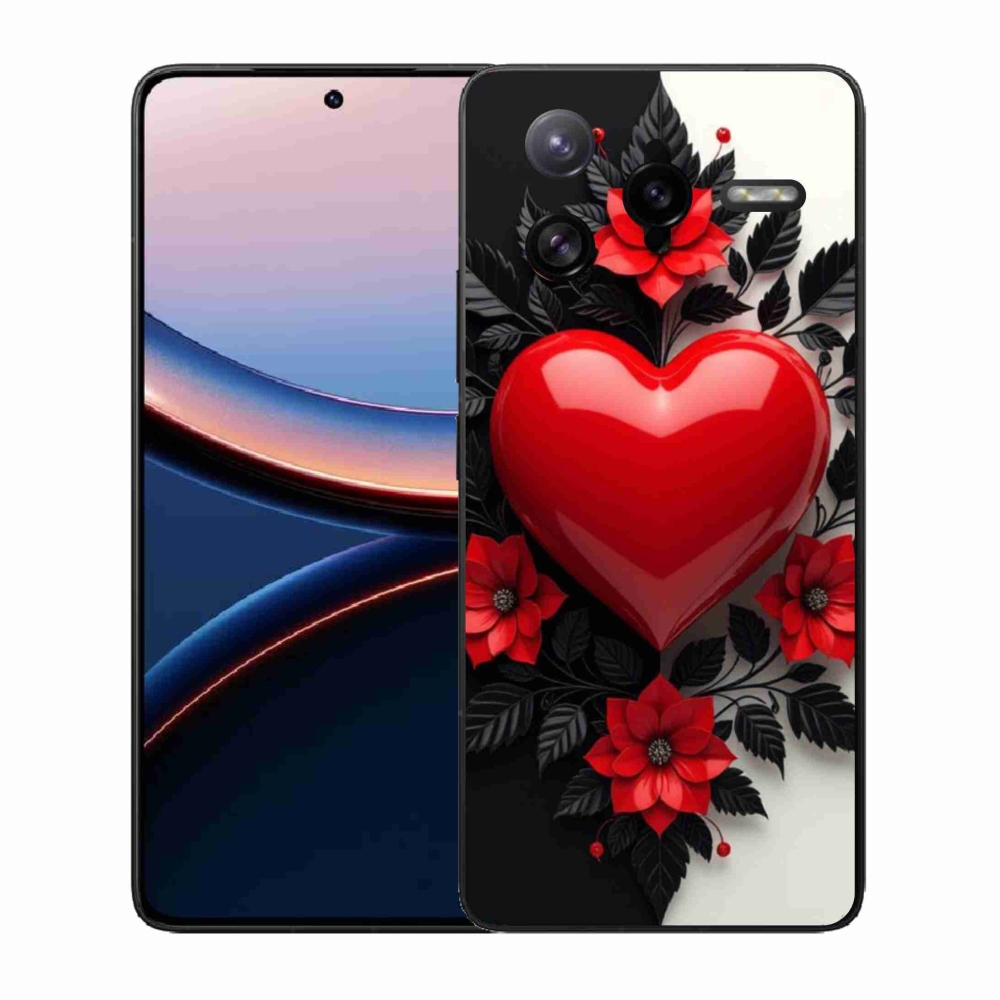 Gelový kryt mmCase na Xiaomi Poco F7 Ultra - červené srdce