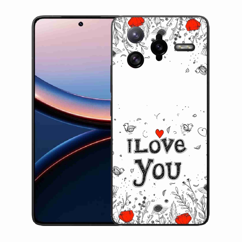Gelový kryt mmCase na Xiaomi Poco F7 Ultra - I love you bílé pozadí