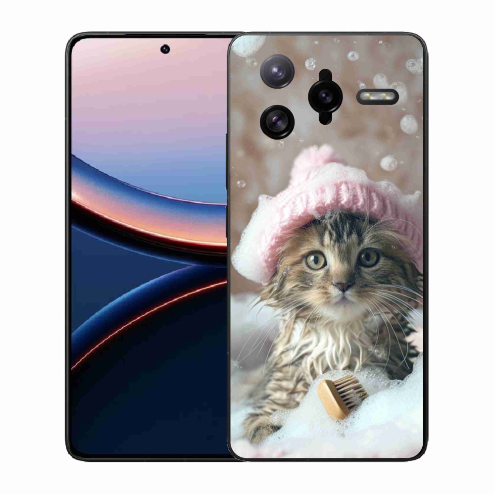 Gelový kryt mmCase na Xiaomi Poco F7 Ultra - kotě a koupel