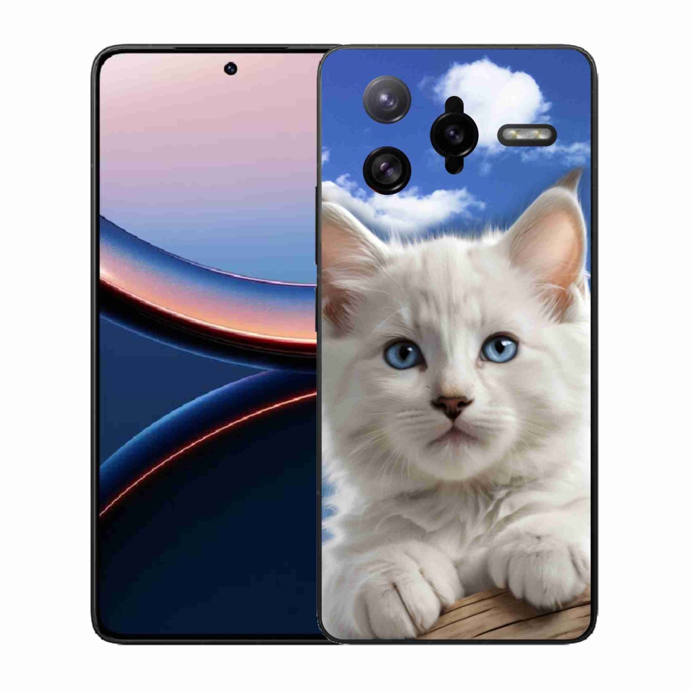 Gelový kryt mmCase na Xiaomi Poco F7 Ultra - kotě a oblaka