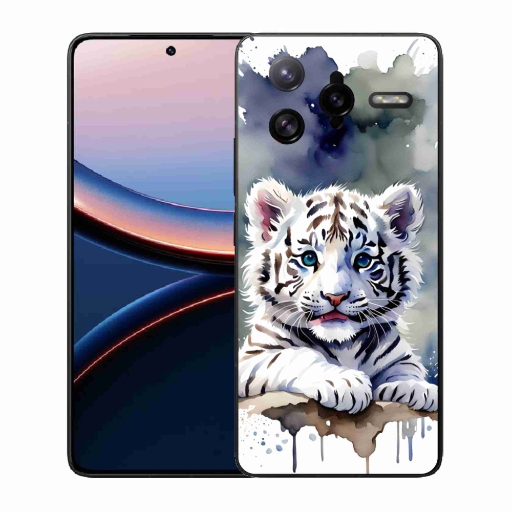 Gelový kryt mmCase na Xiaomi Poco F7 Ultra - mládě bílého tygra