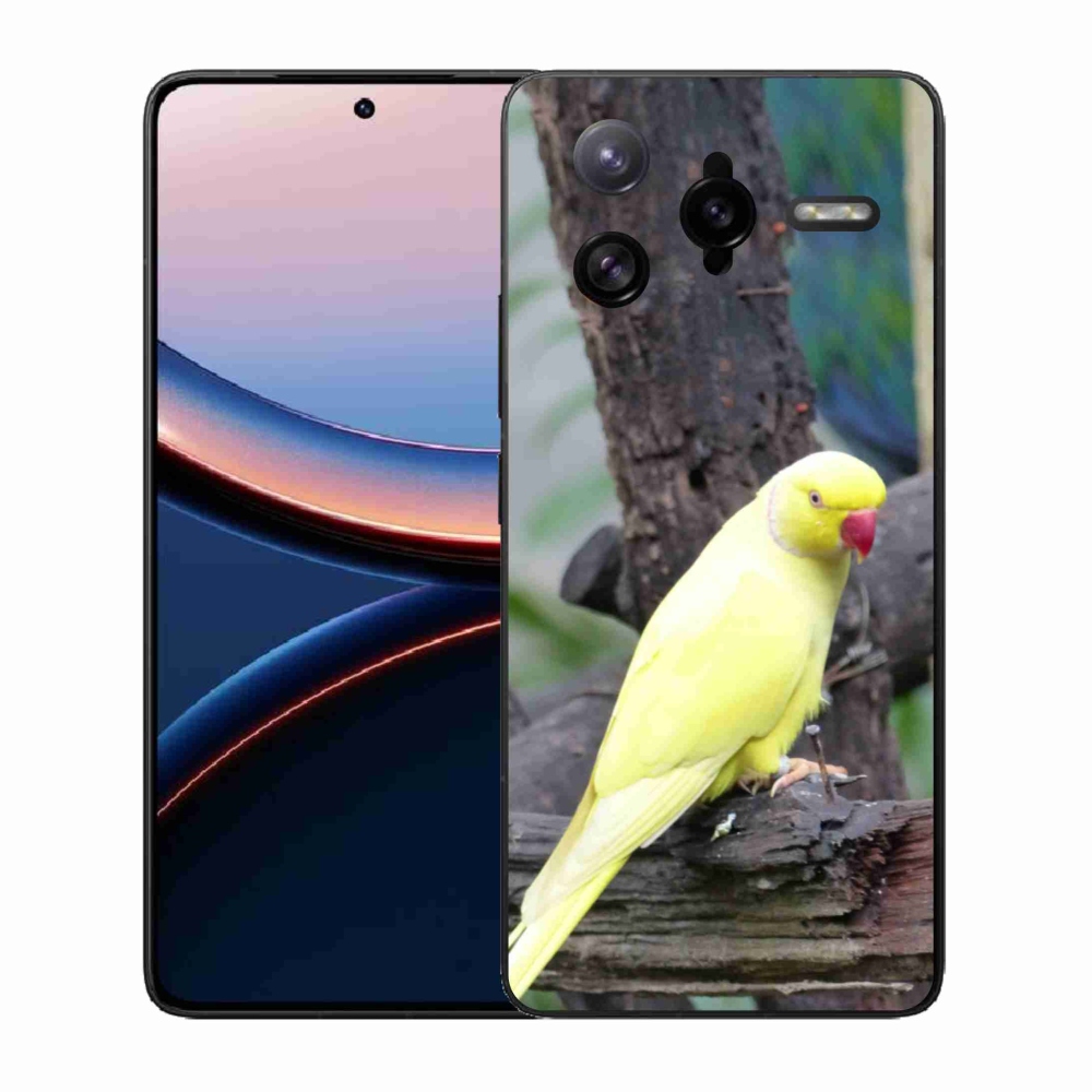 Gelový kryt mmCase na Xiaomi Poco F7 Ultra - papoušek alexandr žlutý