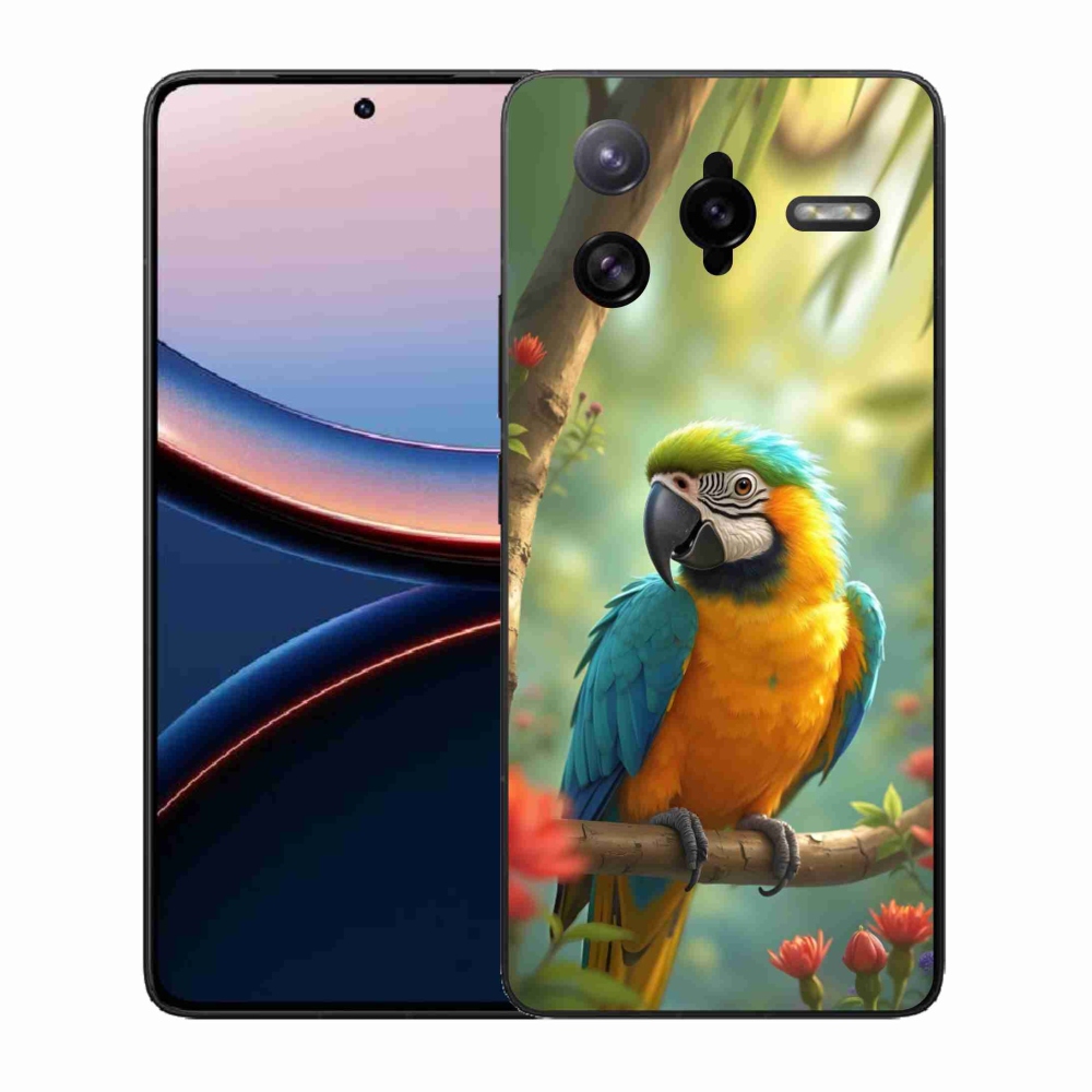 Gelový kryt mmCase na Xiaomi Poco F7 Ultra - papoušek ara modrožlutá