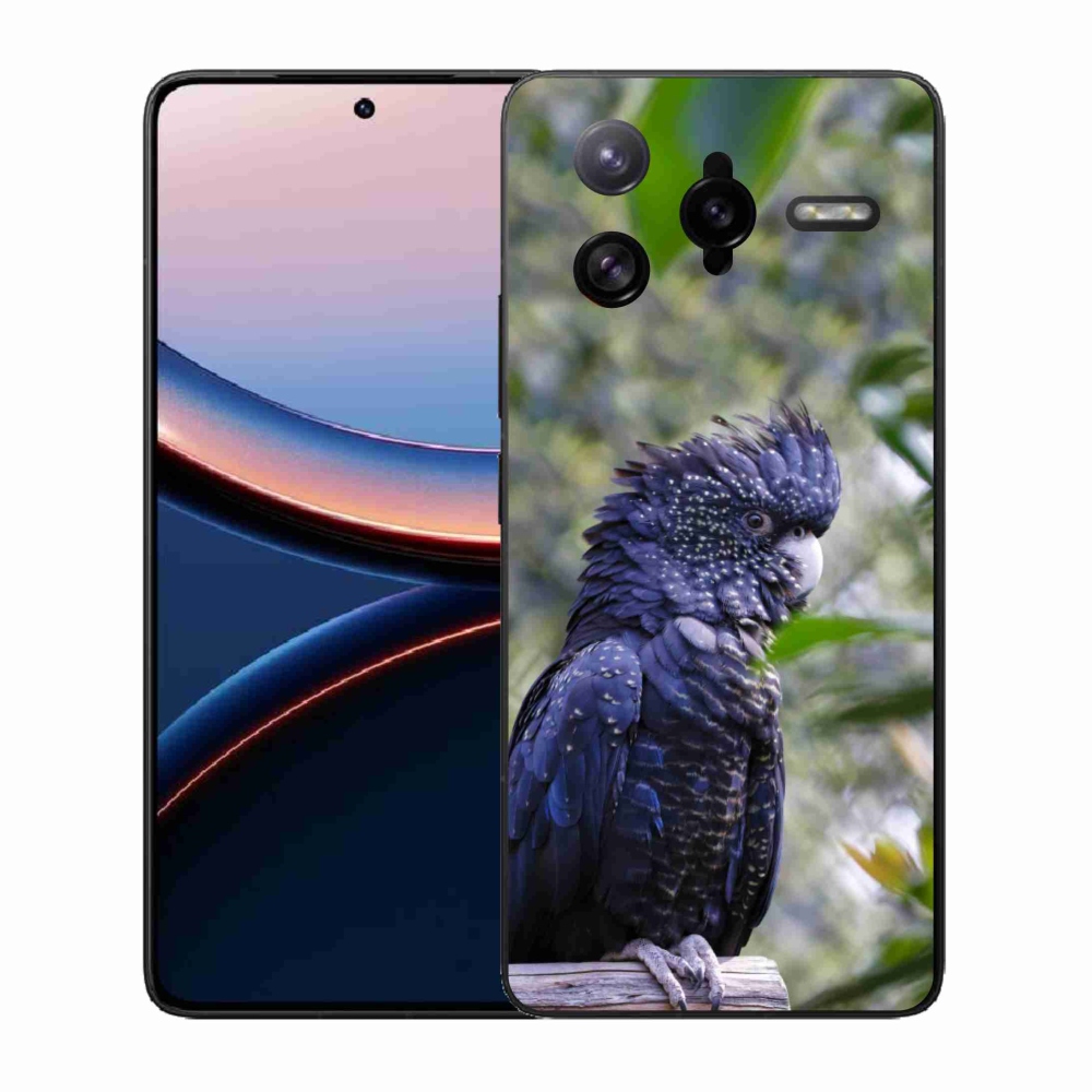 Gelový kryt mmCase na Xiaomi Poco F7 Ultra - papoušek kakadu černý