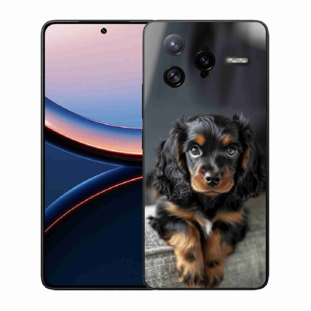 Gelový kryt mmCase na Xiaomi Poco F7 Ultra - roztomilý dlouhosrstý jezevčík