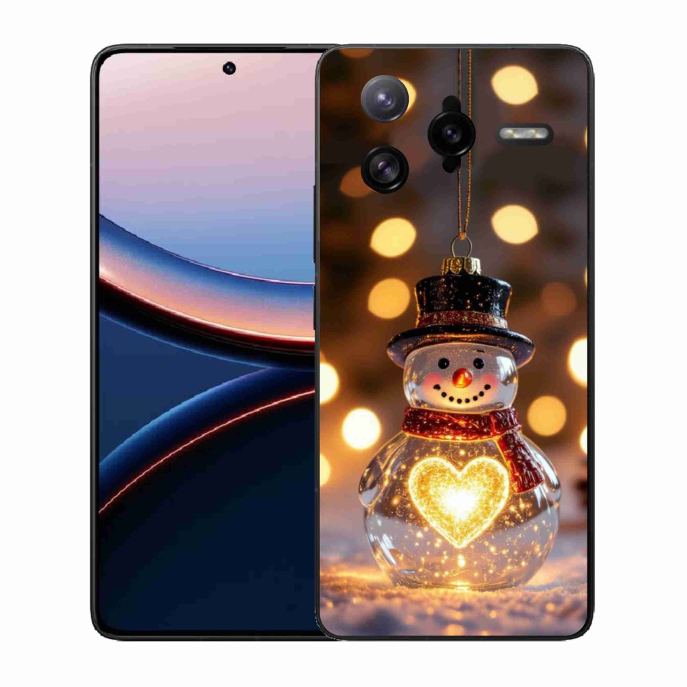 Gelový kryt mmCase na Xiaomi Poco F7 Ultra - svítící vánoční sněhulák
