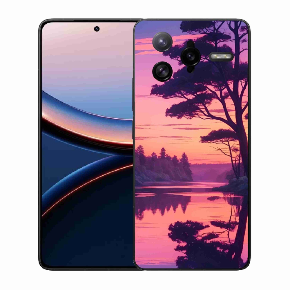 Gelový kryt mmCase na Xiaomi Poco F7 Ultra - západ slunce nad jezerem