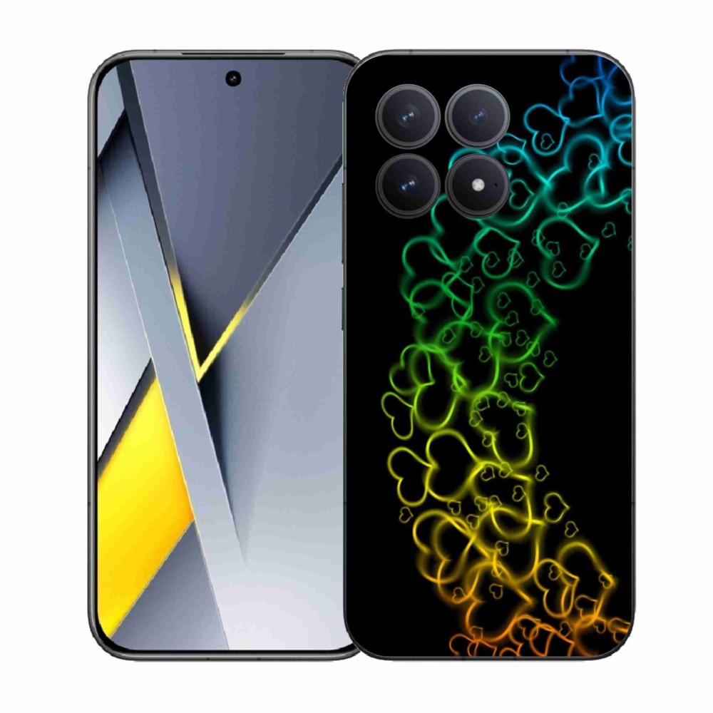 Gelový kryt mmCase na Xiaomi Poco F8 Pro - barevná srdíčka