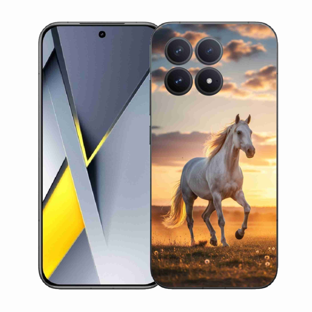 Gelový kryt mmCase na Xiaomi Poco F8 Pro - běžící bílý kůň 2