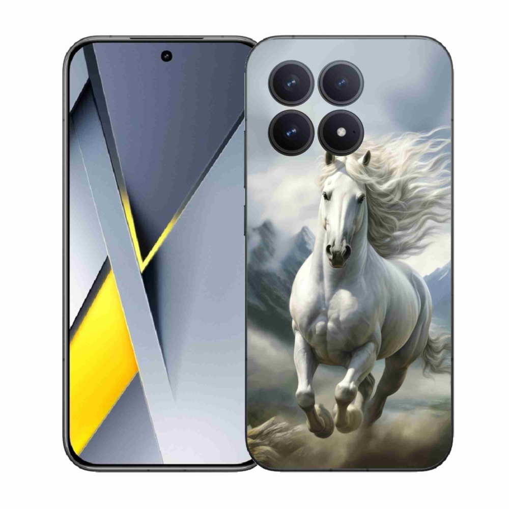 Gelový kryt mmCase na Xiaomi Poco F8 Pro - běžící bílý kůň 3