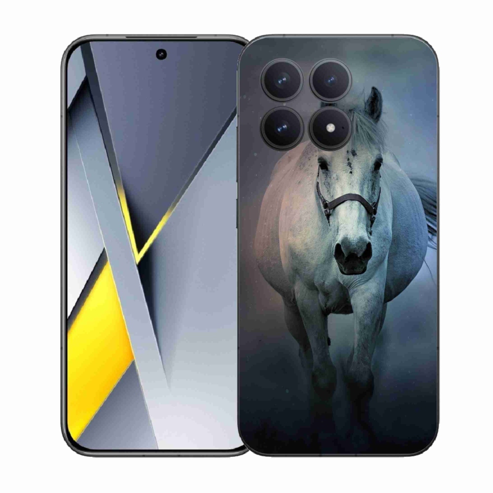 Gelový kryt mmCase na Xiaomi Poco F8 Pro - běžící bílý kůň