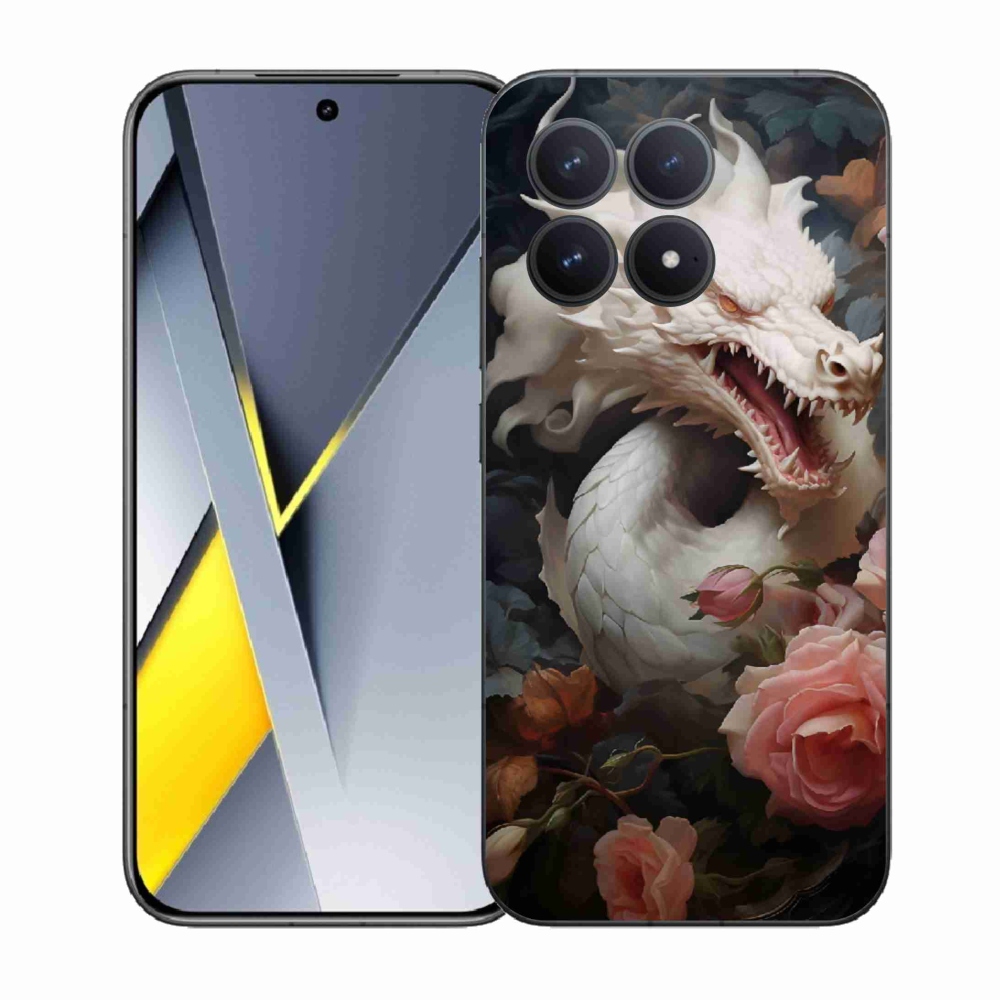 Gelový kryt mmCase na Xiaomi Poco F8 Pro - bílý drak