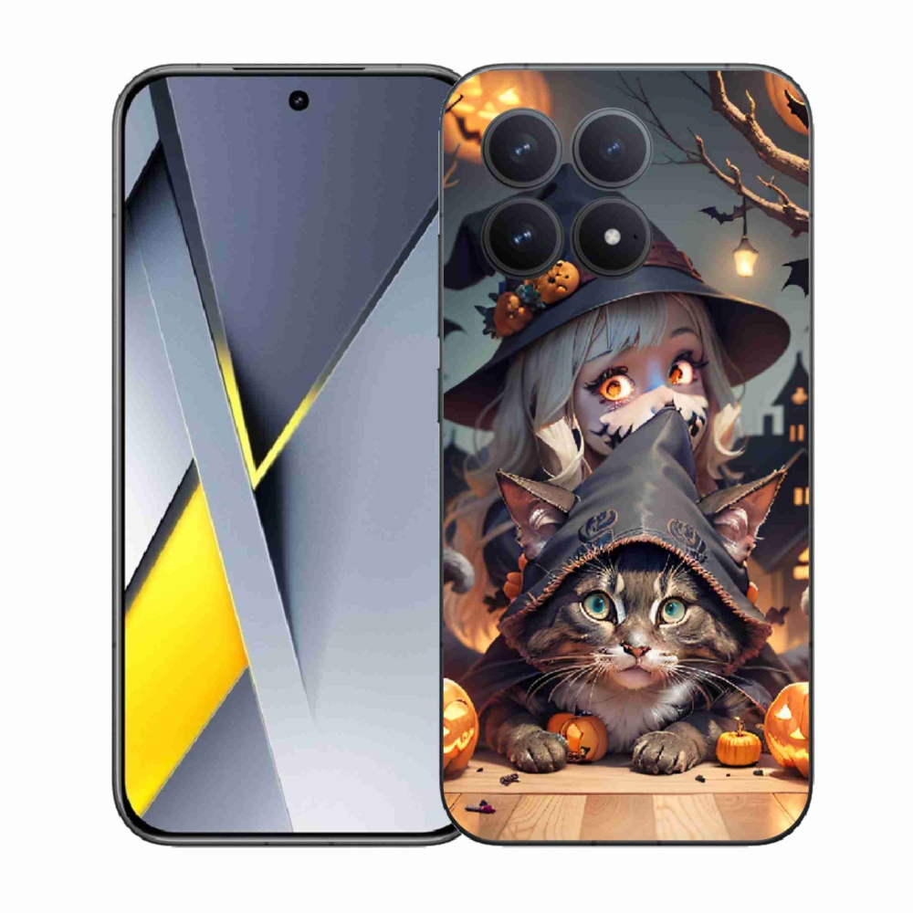 Gelový kryt mmCase na Xiaomi Poco F8 Pro - čarodějnice s kočkou