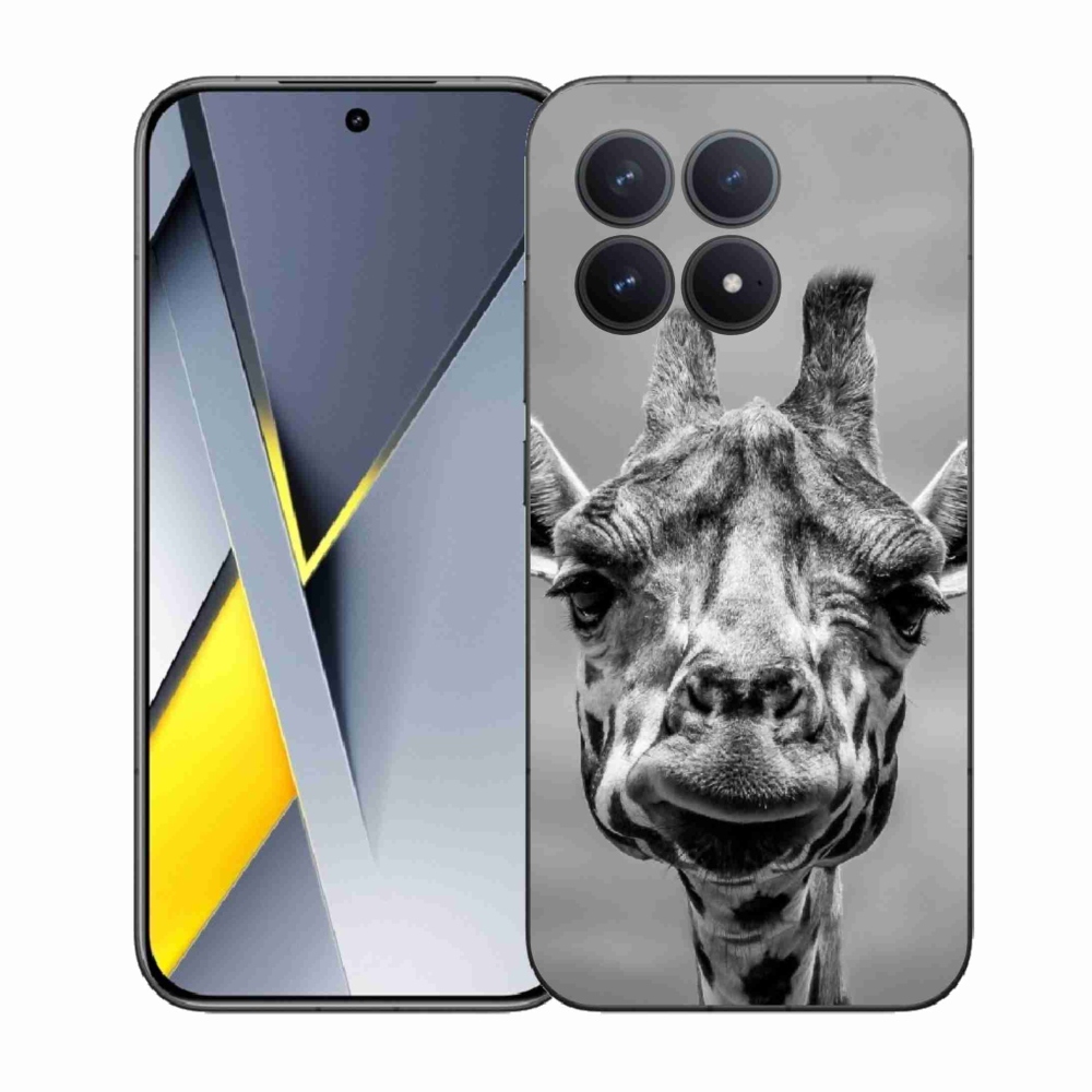 Gelový kryt mmCase na Xiaomi Poco F8 Pro - černobílá žirafa