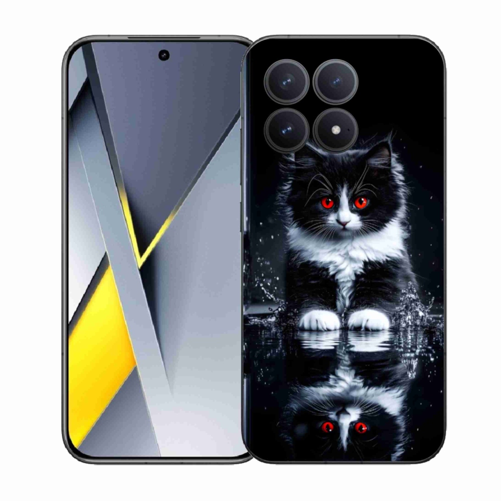 Gelový kryt mmCase na Xiaomi Poco F8 Pro - černobílé kotě