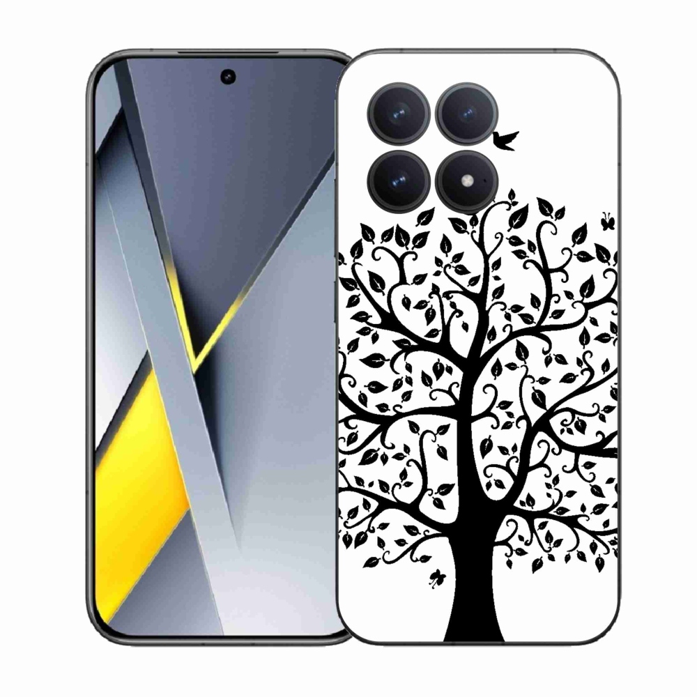 Gelový kryt mmCase na Xiaomi Poco F8 Pro - černobílý strom