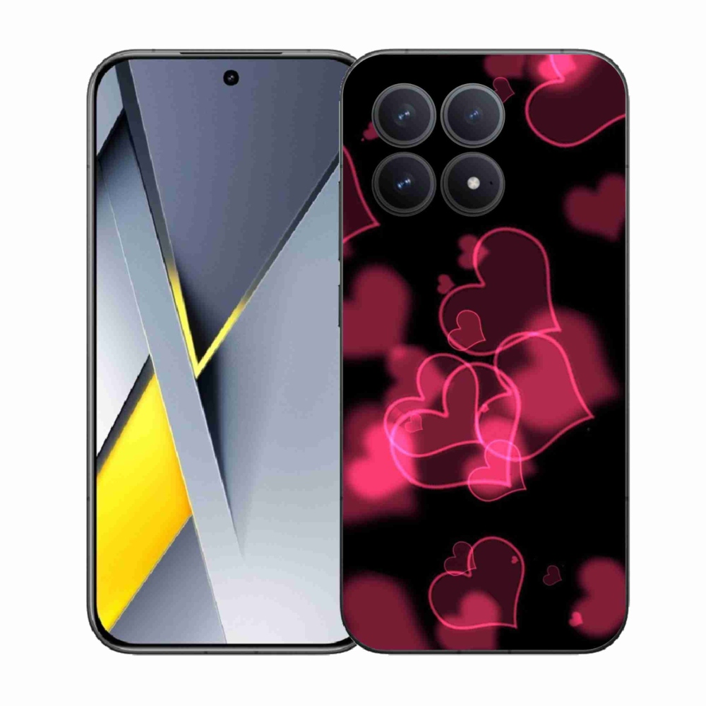 Gelový kryt mmCase na Xiaomi Poco F8 Pro - červená srdíčka