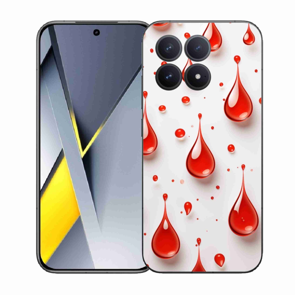 Gelový kryt mmCase na Xiaomi Poco F8 Pro - červené kapky