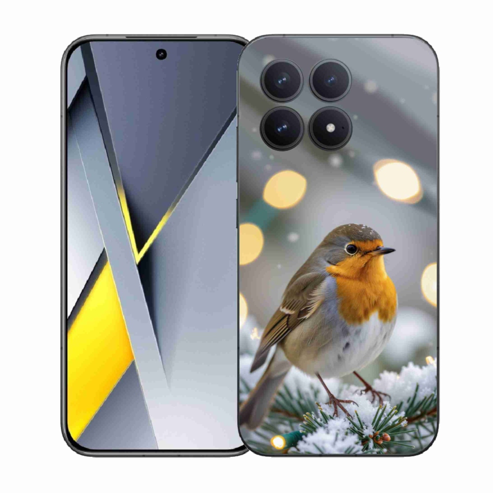 Gelový kryt mmCase na Xiaomi Poco F8 Pro - červenka v zimě