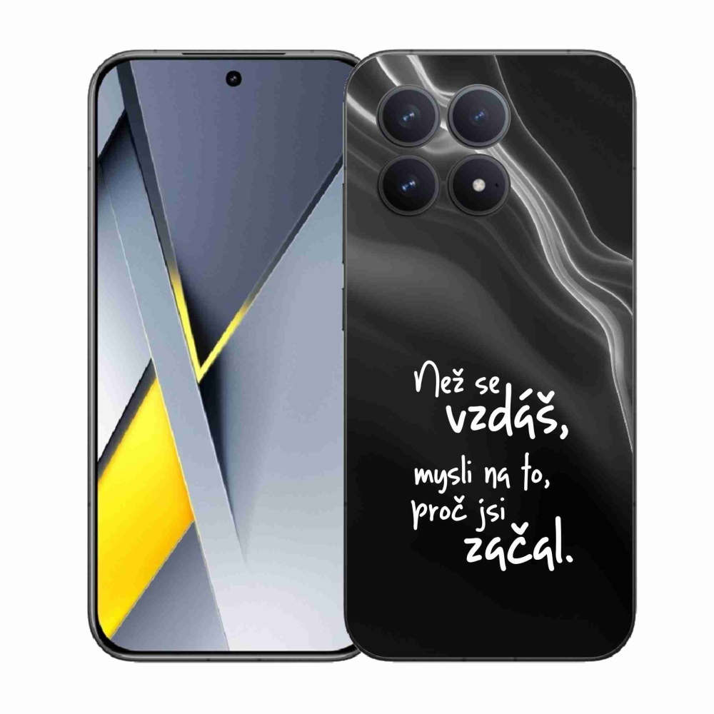 Gelový kryt mmCase na Xiaomi Poco F8 Pro - citát 2 černé pozadí