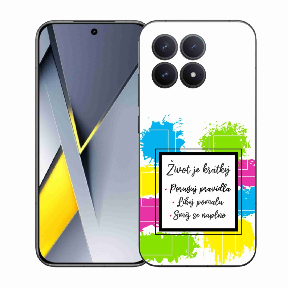 Gelový kryt mmCase na Xiaomi Poco F8 Pro - citát 5 bílé pozadí