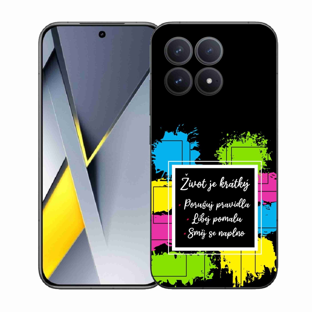 Gelový kryt mmCase na Xiaomi Poco F8 Pro - citát 5 černé pozadí