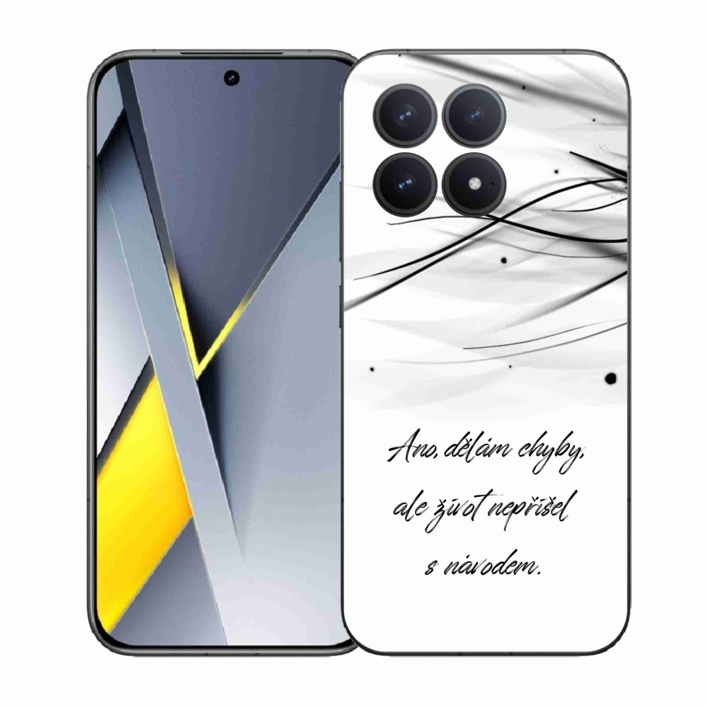 Gelový kryt mmCase na Xiaomi Poco F8 Pro - citát bílé pozadí