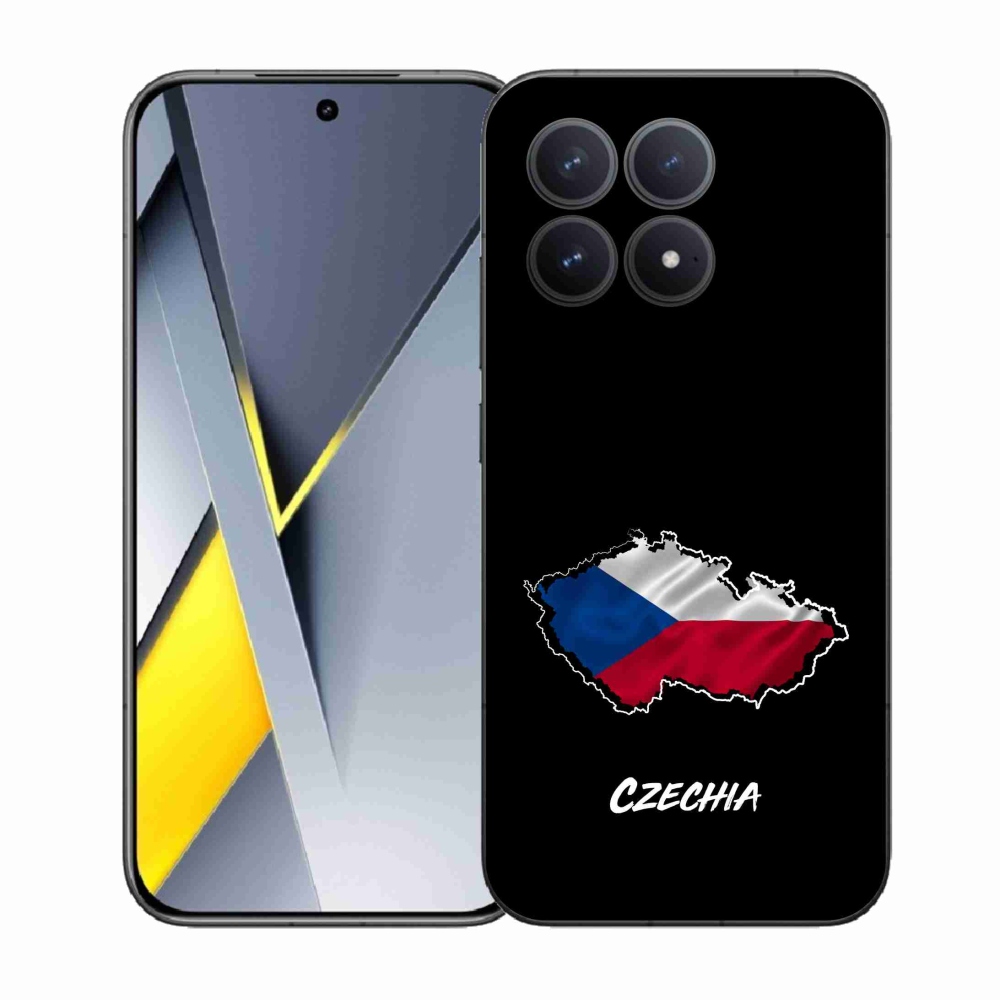 Gelový kryt mmCase na Xiaomi Poco F8 Pro - Czechia černé pozadí