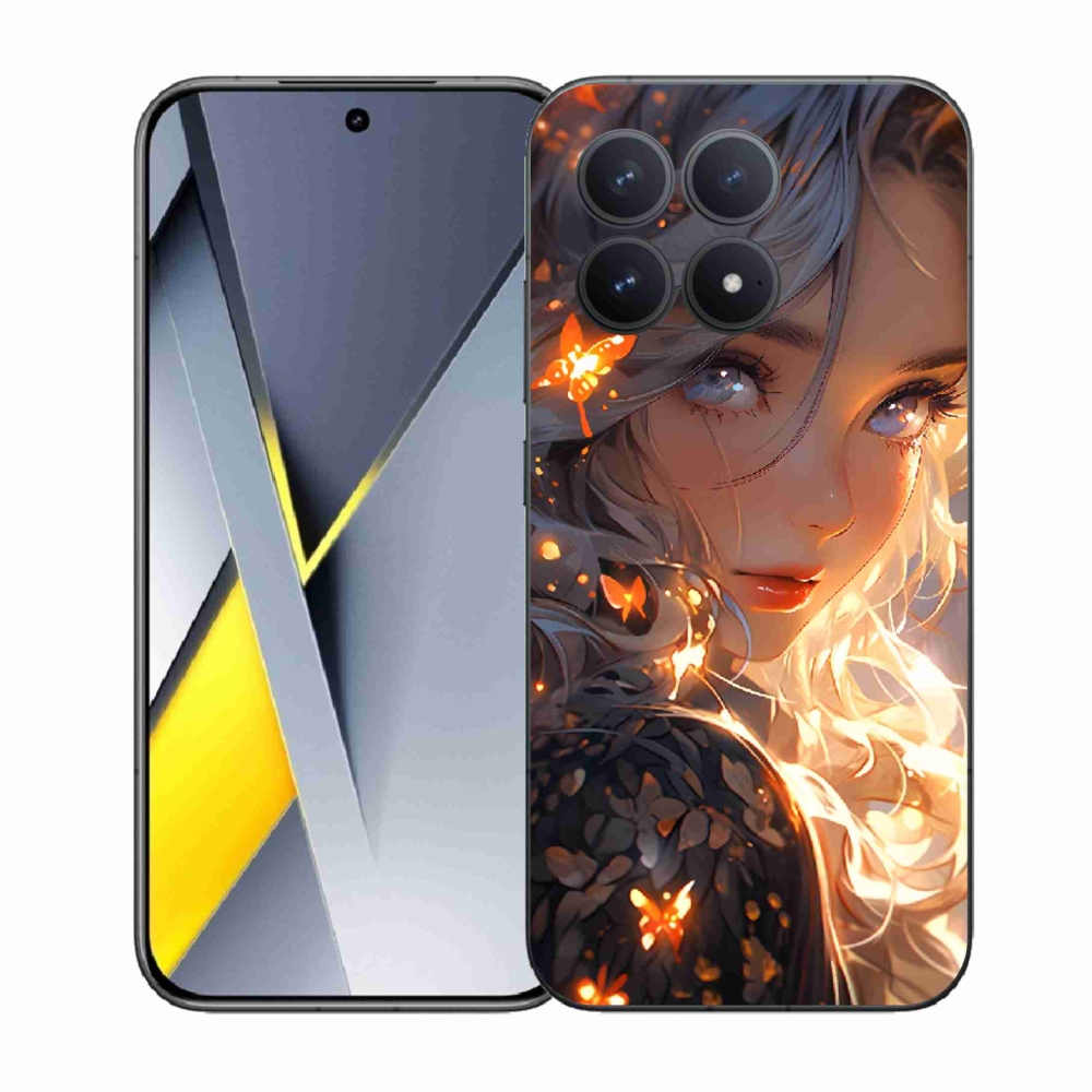 Gelový kryt mmCase na Xiaomi Poco F8 Pro - dívka a motýli