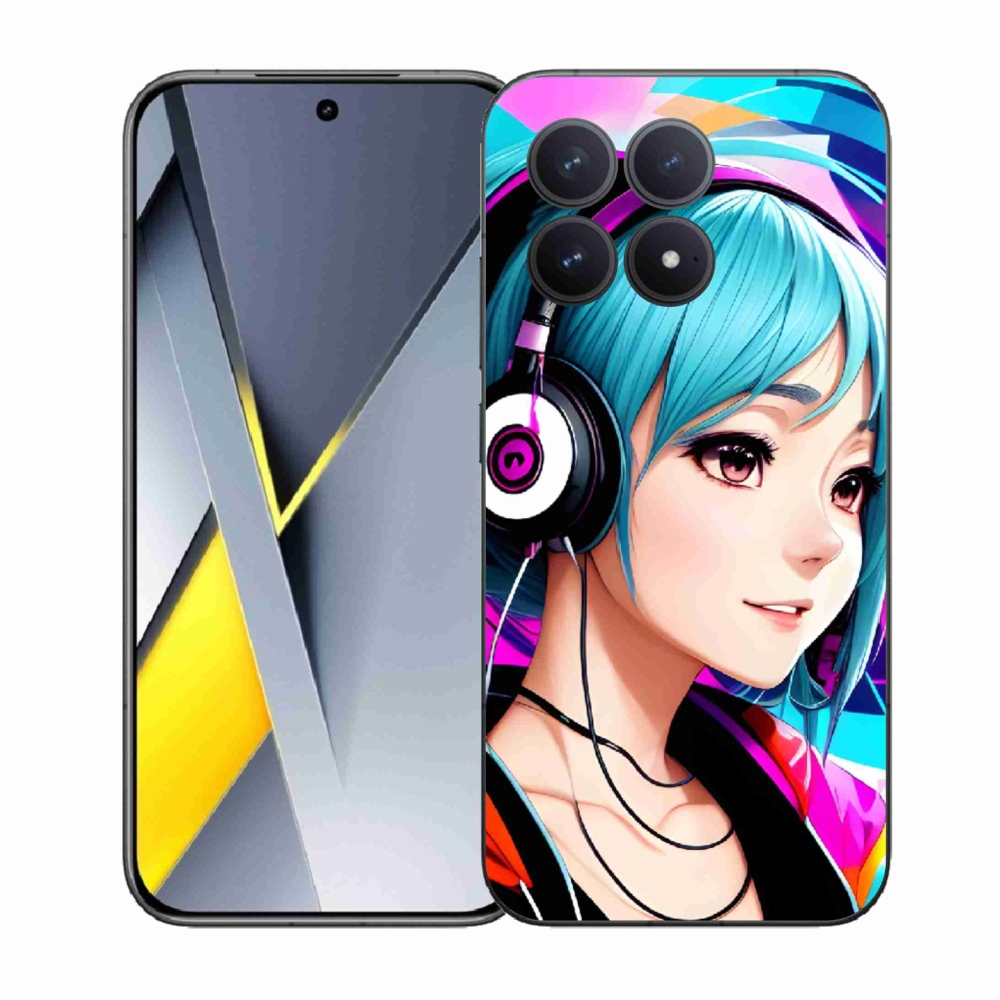 Gelový kryt mmCase na Xiaomi Poco F8 Pro - dívka se sluchátky